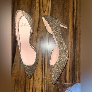 J Crew Colette d'Orsay Pump in Magic Lurex, Color Metallic Gold, Size 8